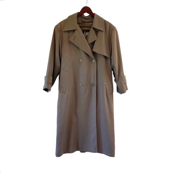 Vintage London Fog Trench Coat Women's Removable Lining All Weather Tan 6 Petite - Picture 1 of 10
